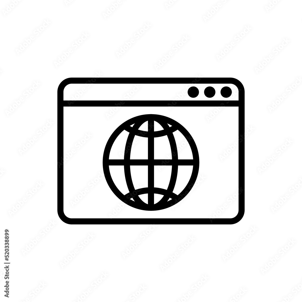 Poster browser, globe simple icon vector. flat design