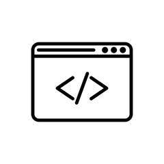 Browser, coding simple icon vector. Flat design