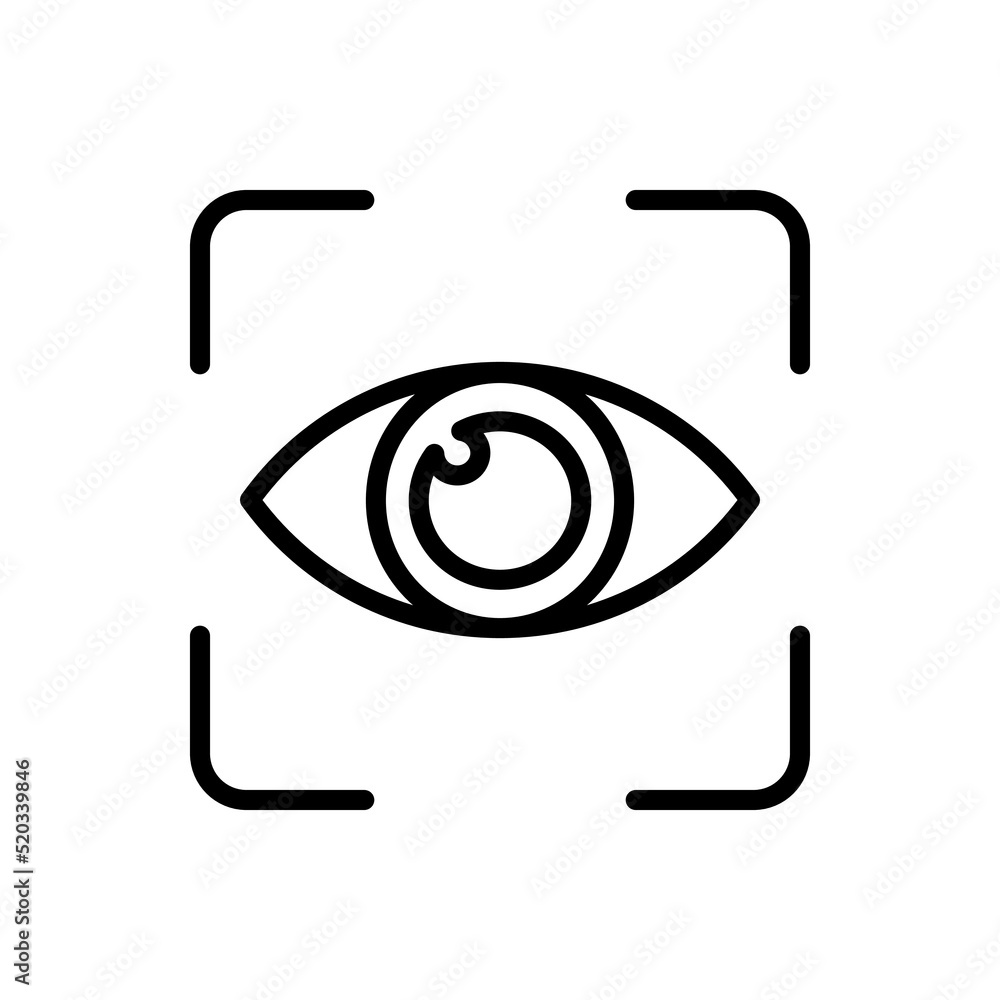 Poster eye scan simple icon vector. flat design