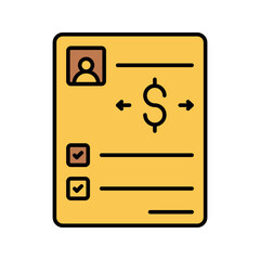 money payment proof sheet man icon