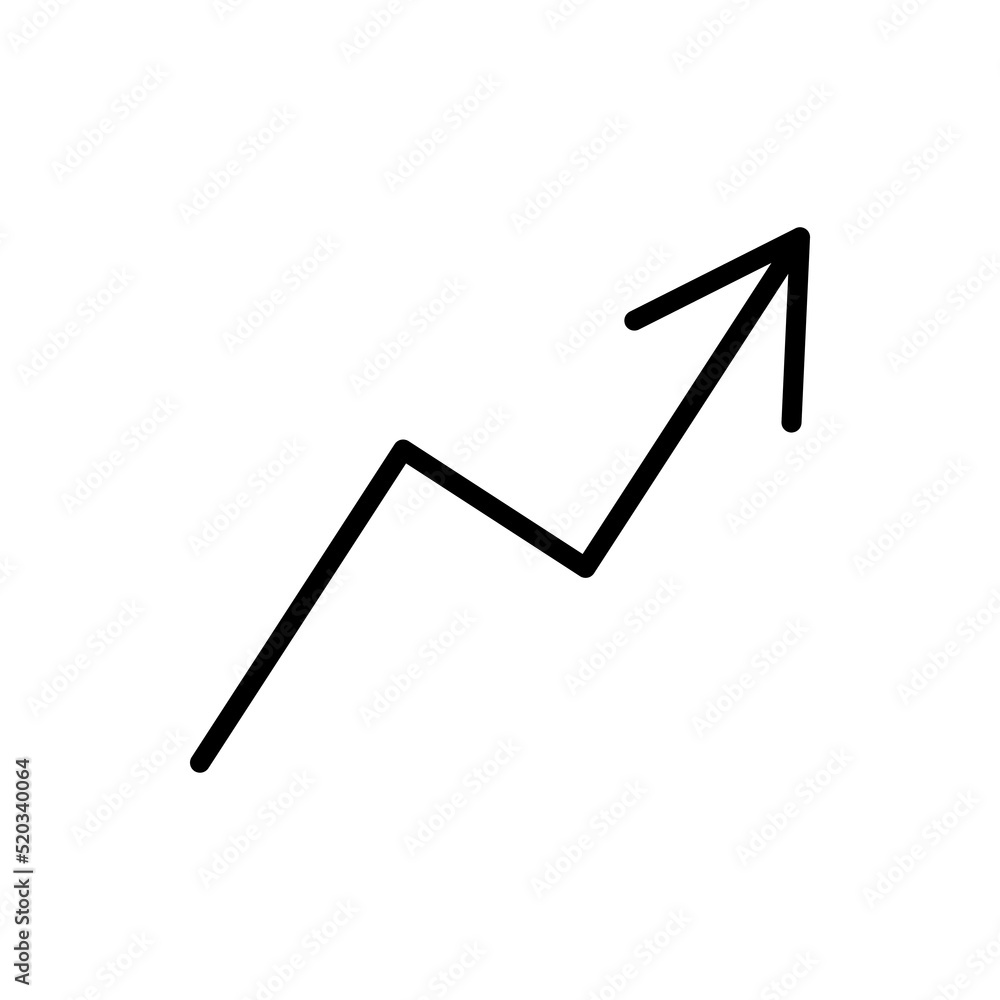 Poster growing arrow simple icon vector. flat design