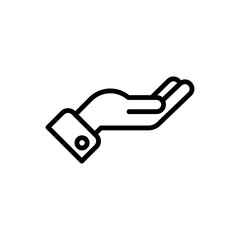 Hand, giving simple icon vector. Flat design