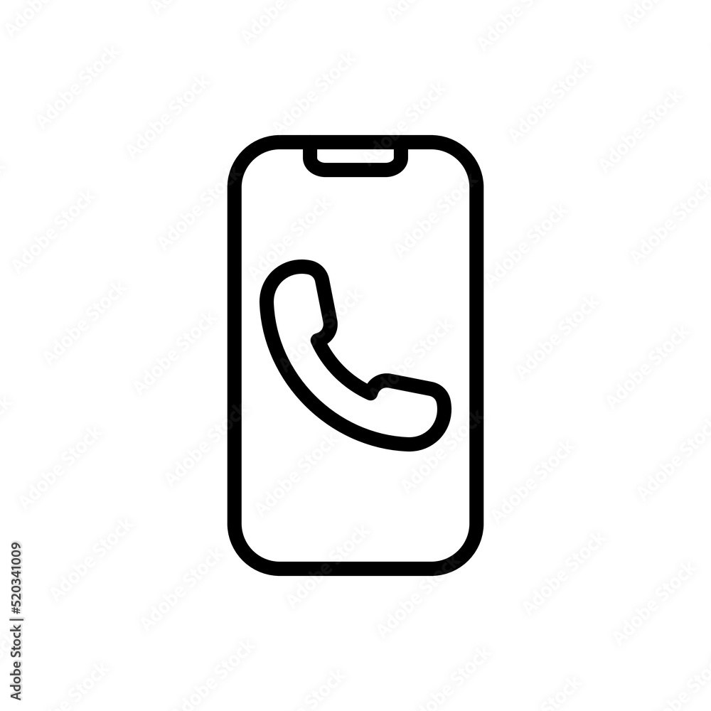 Aufkleber phone notification with call simple icon vector. flat design