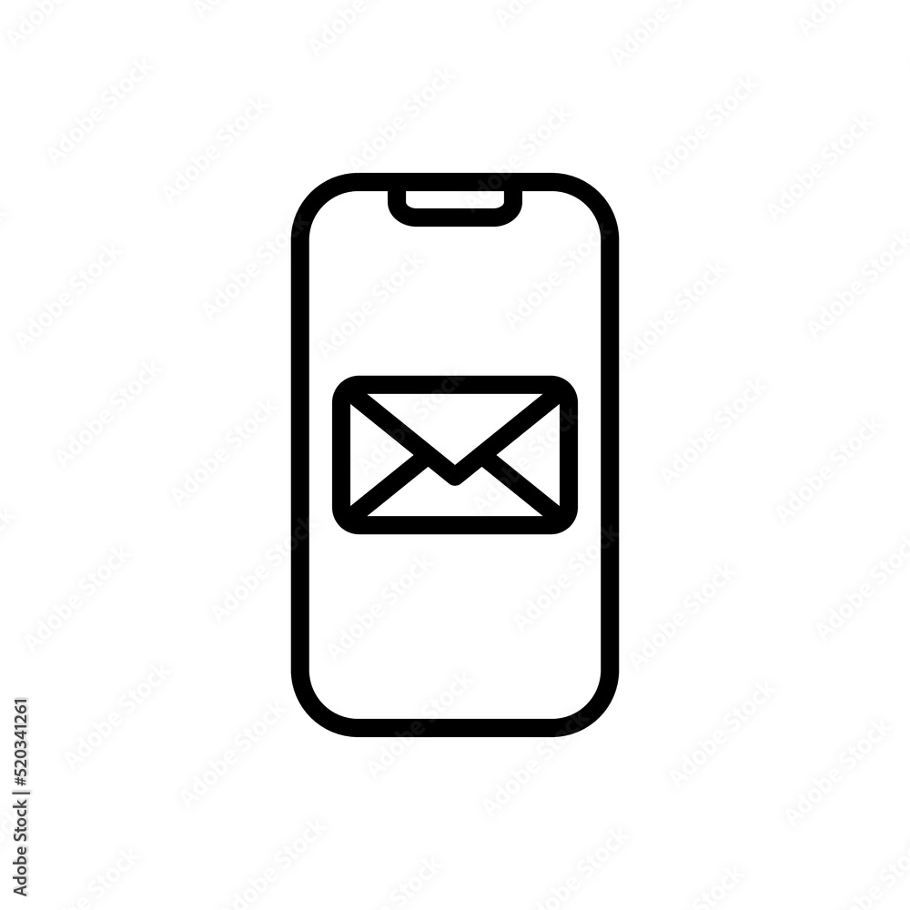 Poster phone notification, message simple icon vector. flat design