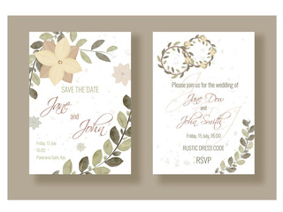 A gentle invitation to a rustic wedding in vector