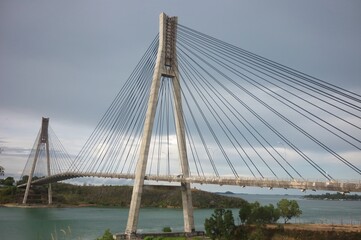 Fototapeta na wymiar Barelang Bridge 1 In Batam Island, Riau Islands, Indonesia