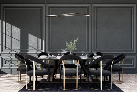 Mock up poster frame in modern interior background