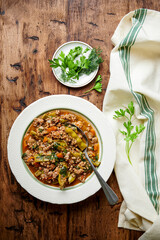 Green bean and minced pork stew