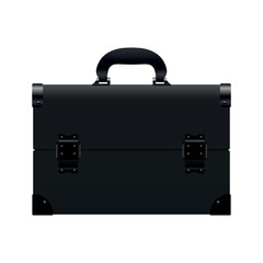 Suitcase in detailed realistic style.