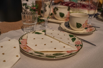 Wedding set of porcelain tableware