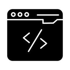 Filled design icon of web programming