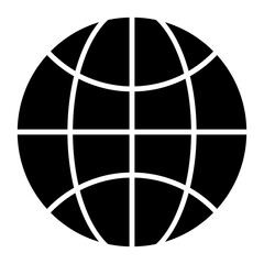 Globe solid icon, editable vector