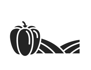paprika field icon. vegetable farming, agriculture and harvest symbol. isolated vector image