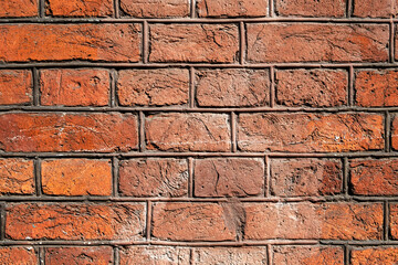 vintage red brick wall. rough surface texture