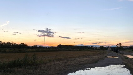 sunset over the river