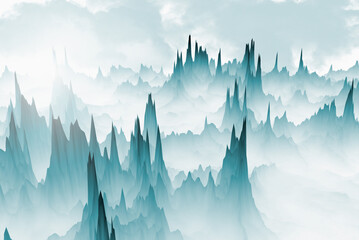 Abstract frozen background, glaciers, abstract nature. 3d illustration
