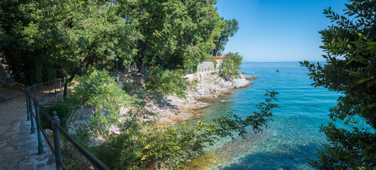 seaside walkway from Icici to Opatija, with ocean view