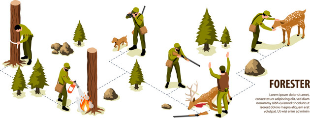 Isometric Forester Infographics