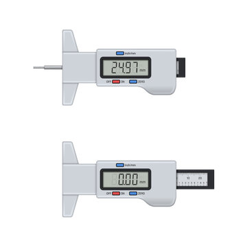 Digital Tire Tread Depth Gauge. Vector Illustration.