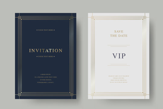 Luxury vintage golden vector invitation card template 