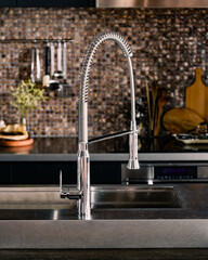 Close-up shot of faucet