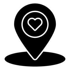 Editable design icon of love location