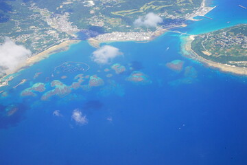 Sesoko-jima Island and Okinawa Main Island in Okinawa, Japan - 日本 沖縄県 本島 瀬底島...