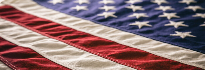 Fototapeta na wymiar USA flag background, close up. US America national day celebrate symbol