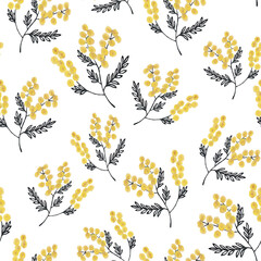 Yellow pattern with flowers