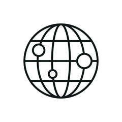 Globe Network icon - editable stroke