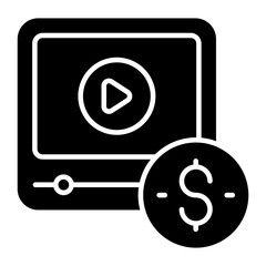 A unique design icon of paid video