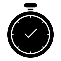 A glyph design icon of stopwatch