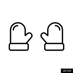 Obraz premium Gloves vector icon in line style design for website design, app, UI, isolated on white background. Editable stroke. Vector illustration.