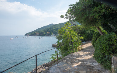 seaside walkway near Moscenicka Draga, croatian coast