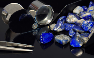 Lapis Lazuli Beautiful natural blue stone For making jewelry	