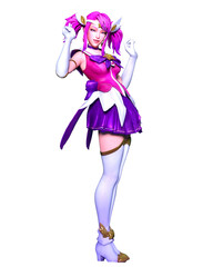 3D comics cosplay anime girl.