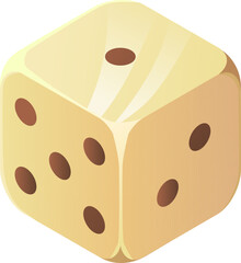 Dice. Casino, games of chance, fortune, decision concept. One, two and five dots,