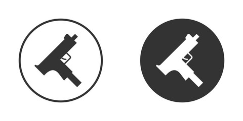 Uzi gun simple icon. Flat vector illustration.