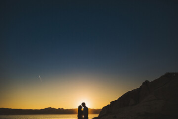 Bride and groom on their wedding day