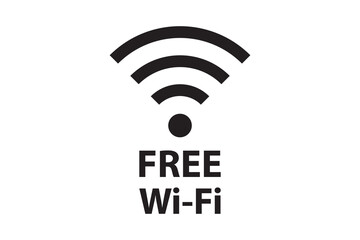 Wifi free zone symbol. Wireless signal sign. Mobile internet vector icon.