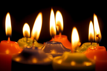 burning candles in the church