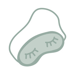 A doodle-style sleep mask. Cozy autumn. Flat vector illustration