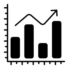 Growth chart icon, editable vector