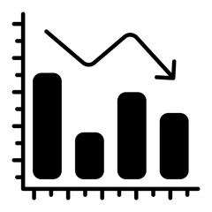 Loss chart icon, editable vector
