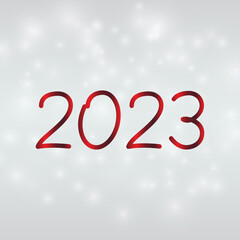 Happy new year 2023 bokeh design illustration background