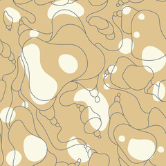 Abstract hand drawn seamless pattern on a beige background with white spots and scribbles Vector graphics.Abstract seamless texture,great design for wallpaper,cover,paper,print,fabric