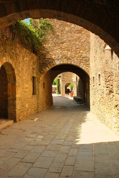 Monells, a pretty medieval town in Lower Ampurdam. Gerona. Spain