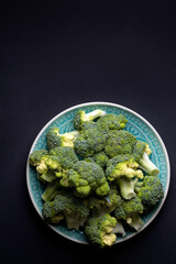 broccoli  on a black background
