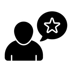 Glyph design icon of customer ratings