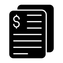 Dollar on paper, icon of financial document